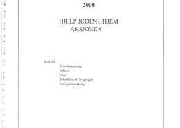 Hjelp Jødene Hjem Årsrapport, årsregnskap for 2000.